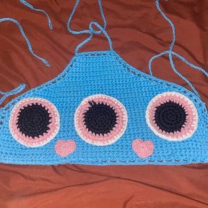 Monster face crochet top